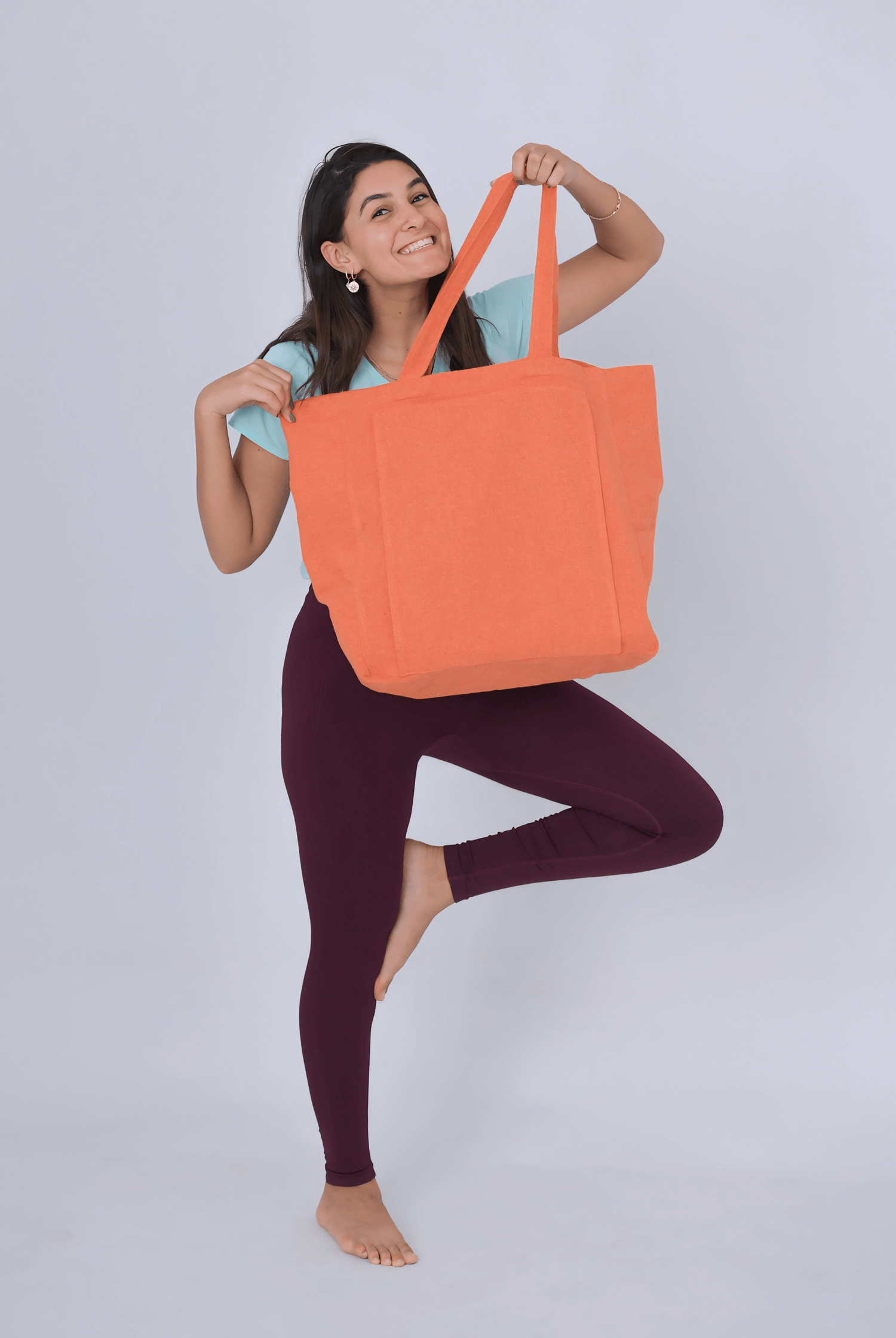 Orange Yoga Tote Bag