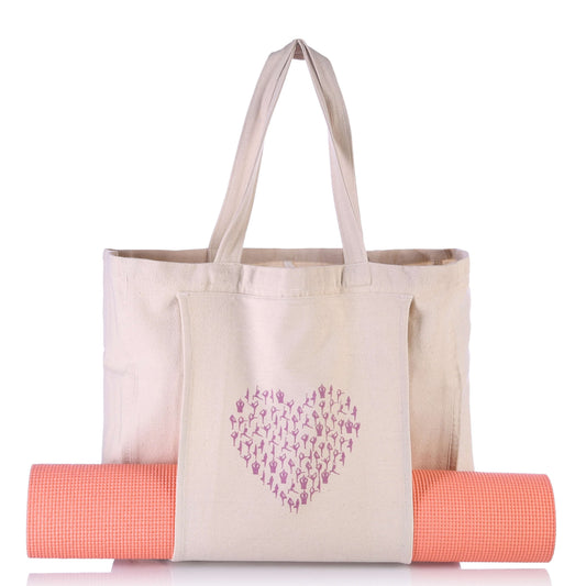 Heart Yoga Tote Bag