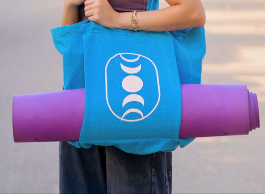 Moon Shade Blue Yoga Tote