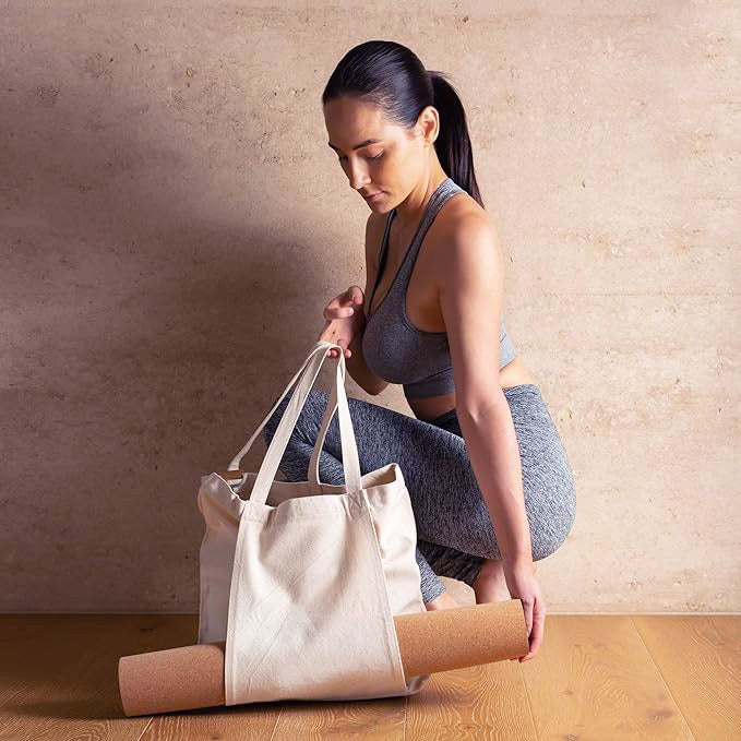 Beige Yoga Tote Bag