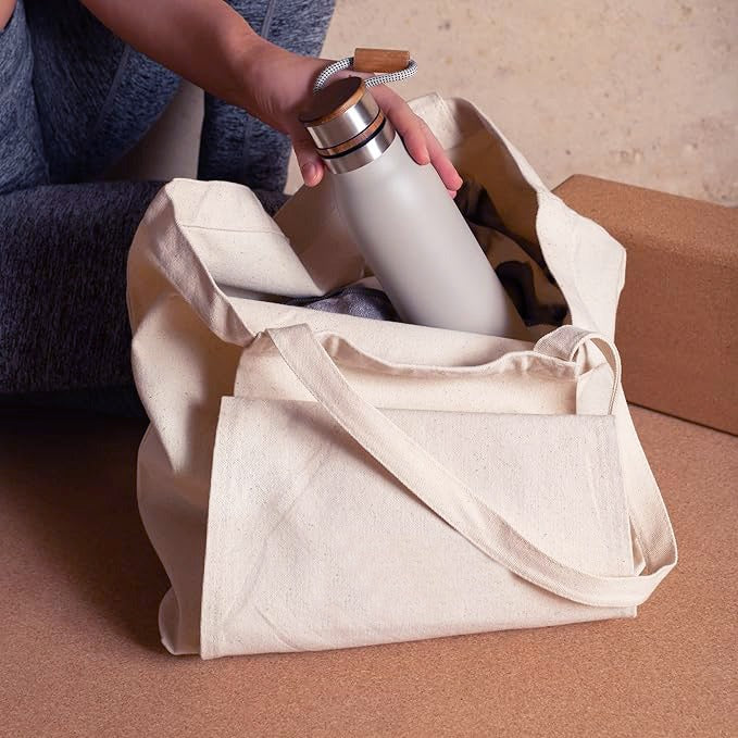 Beige Yoga Tote Bag