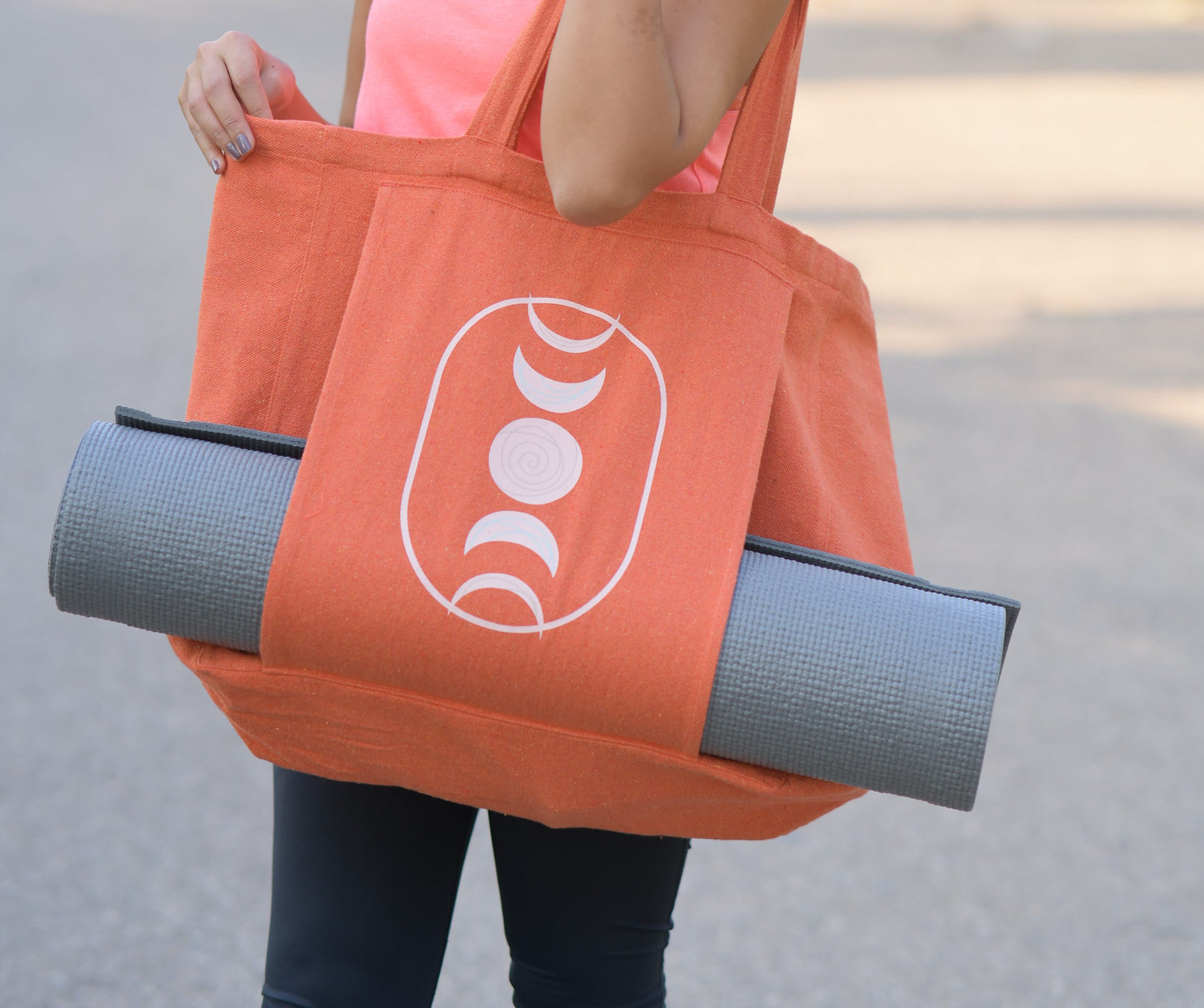 Moon Shade Orange Yoga Tote